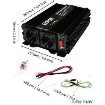 WEN8099 - 12V Gemodificeerde Golfomvormer 1000W 1