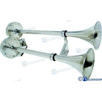 GS12011 - DUBBELE TROMPETHOORN 40/47CM 12V 1