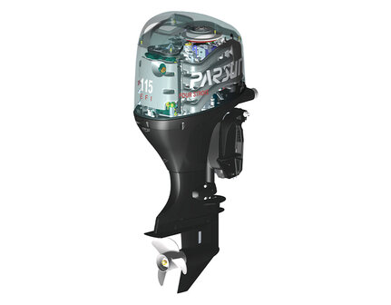F115FEX-T-EFI - Parsun 115 PK 4-Takt - 25 inch Langstaart Buitenboordmotor Zwart - Electrische start - Afstandsbediening