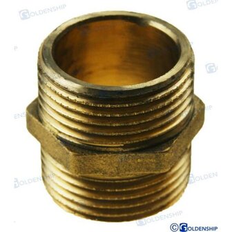 GS30153 - 1&quot; Messing draadfitting dubbel nippel 1
