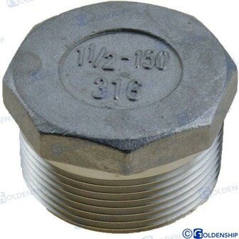 GS30585 - RVS MANNELIJKE PLUG 1-1/2 1