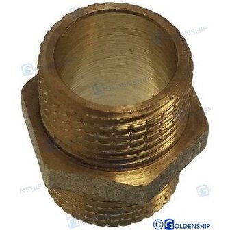 GS30157 - 2 1/2" Messing draadfitting dubbel nippel 1