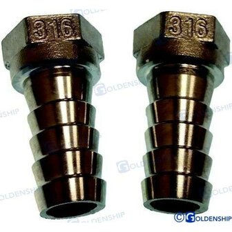 GS30508 - ROESTVRIJSTALEN VROUWELIJKE AANSLUITING 3/8 - 15 (2 1