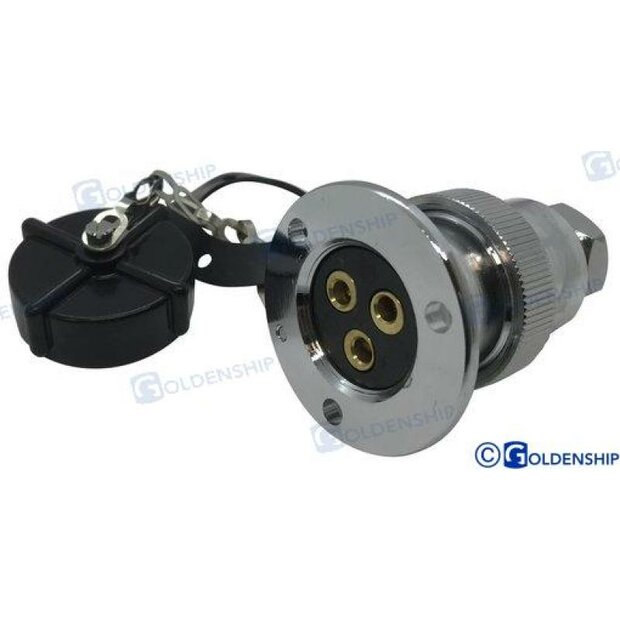 GS11024 - WATERDICHTE STEKKER 5 AMP. 3 POLEN 1