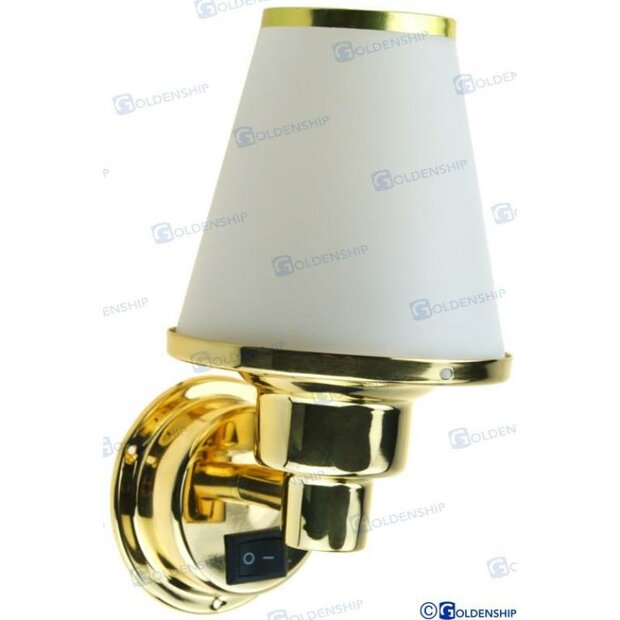 GS10420 - GEPOlijste messing halogeen wandlamp 12V 10W 1