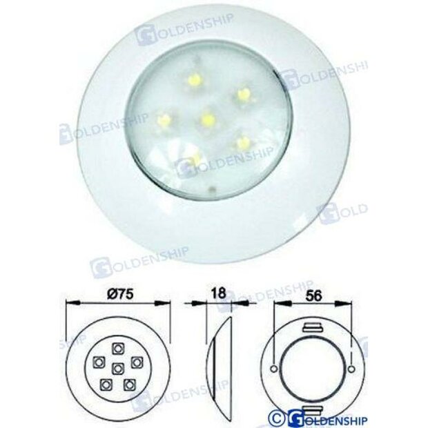 GS10430 - BINNENPLAFOND LED 6W 12V&amp;24V WIT 1
