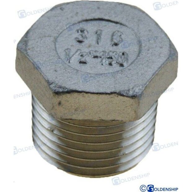 GS30581 - RVS MANNELIJKE PLUG 1/2 1