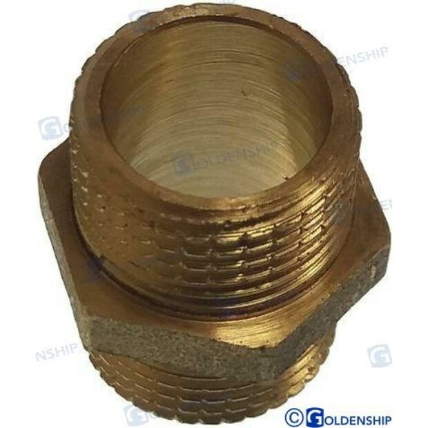 GS30150 - 3/8&quot; Messing draadfitting dubbel nippel 1